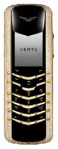 Cep telefonu Vertu Signature M Design Yellow Gold Pave Diamonds with baguette keys fotoğraf